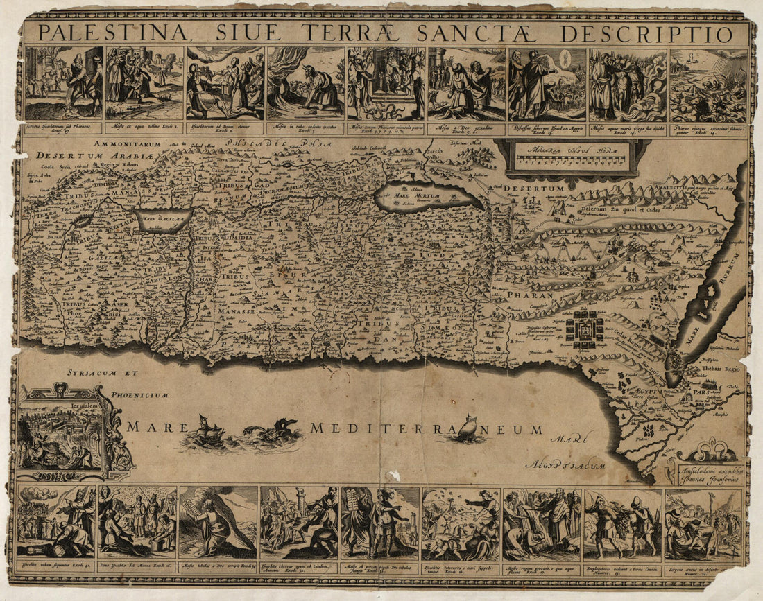 This old map of Palestina, Siue Terrae Sanctae Descriptio (Palestina, Sive Terrae Sanctae Descriptio) from 1650 was created by Jan Jansson in 1650