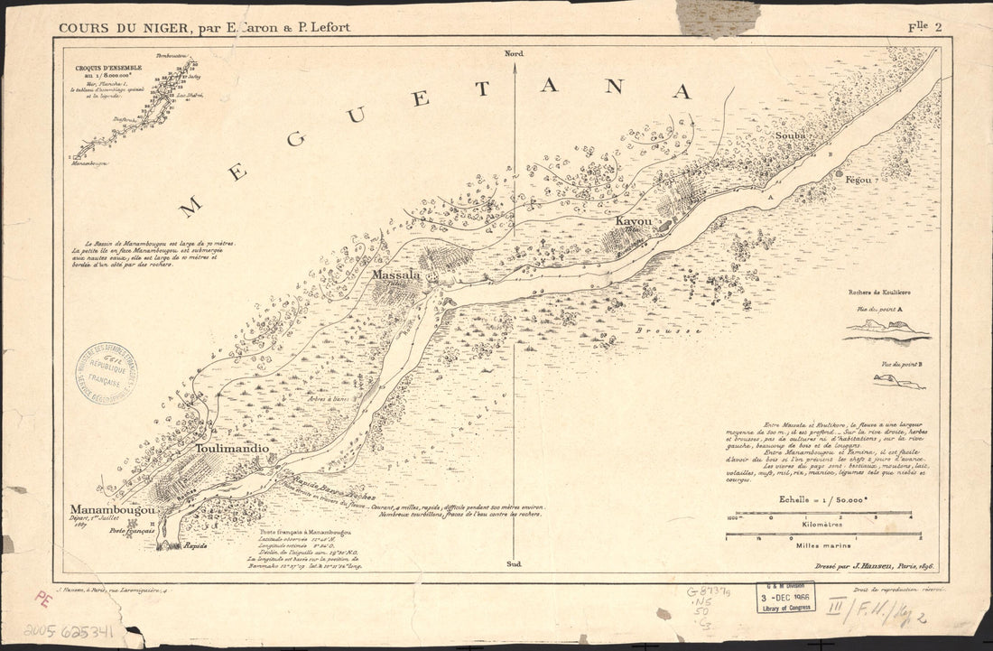 This old map of Cours Du Niger from 1896 was created by  Jules), P. Lefort in 1896