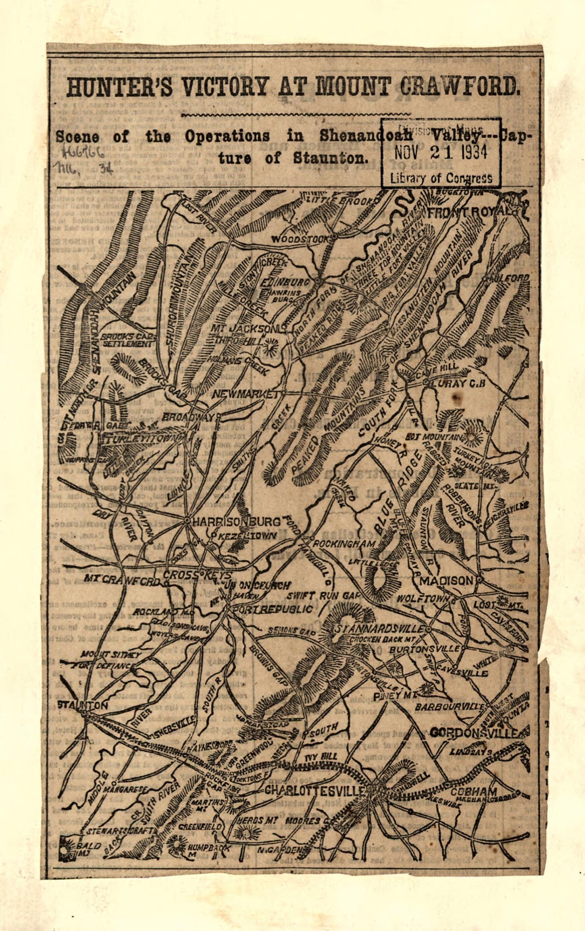 Capture of Staunton June 6, 1864 by Relic Map Company