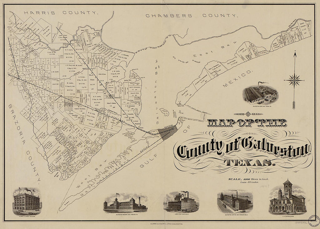 This old map of Map of the County of Galveston, Texas from 1902 was created by  in 1902