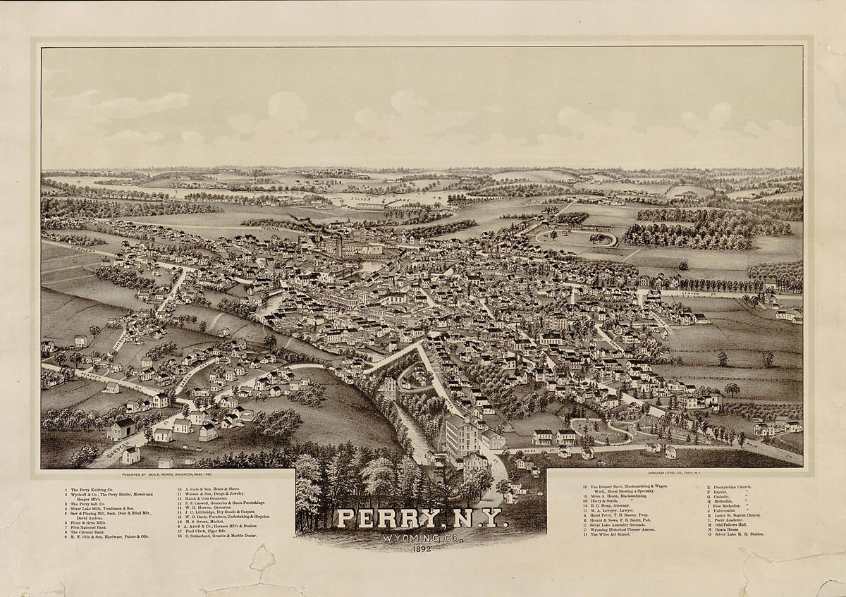 Perry, New York, Wyoming County, 1892 by Relic Map Company