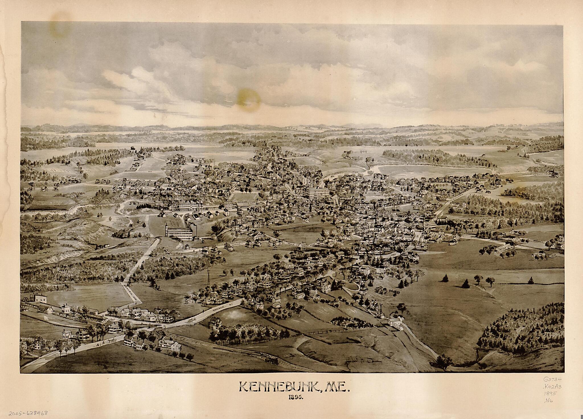 This old map of Kennebunk, Maine, 1895 was created by George E. Norris in 