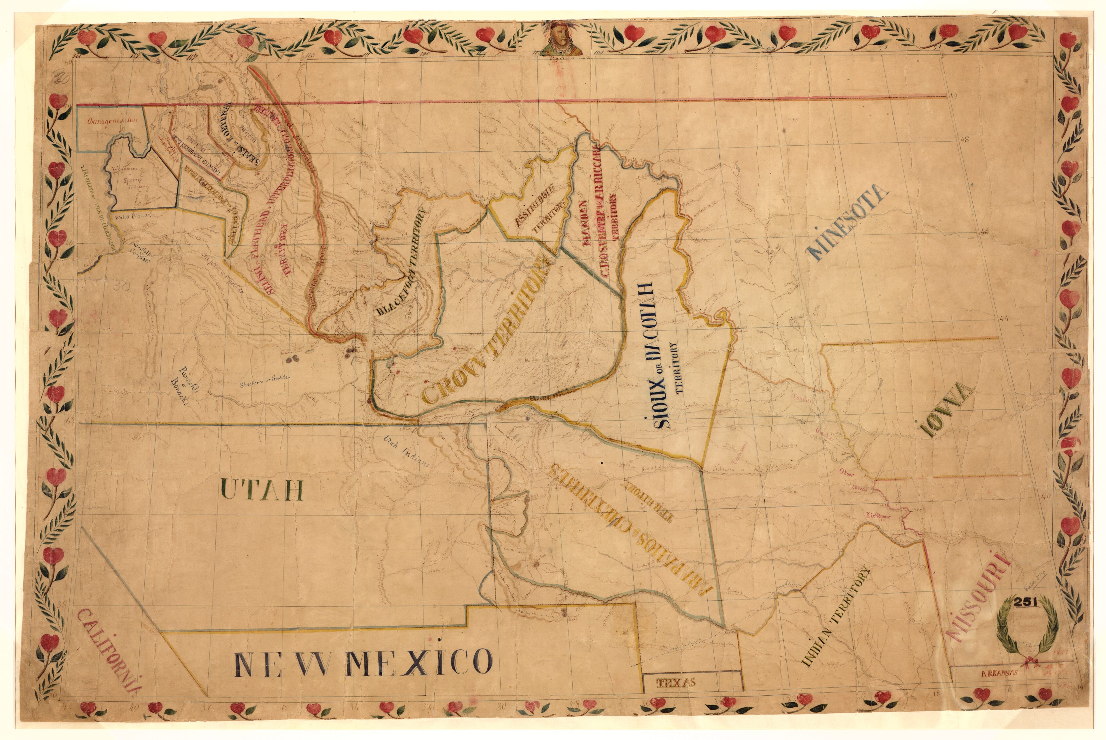 This old map of Map of the Upper Great Plains and Rocky Mountains Region from 1851 was created by  Jean in 1851