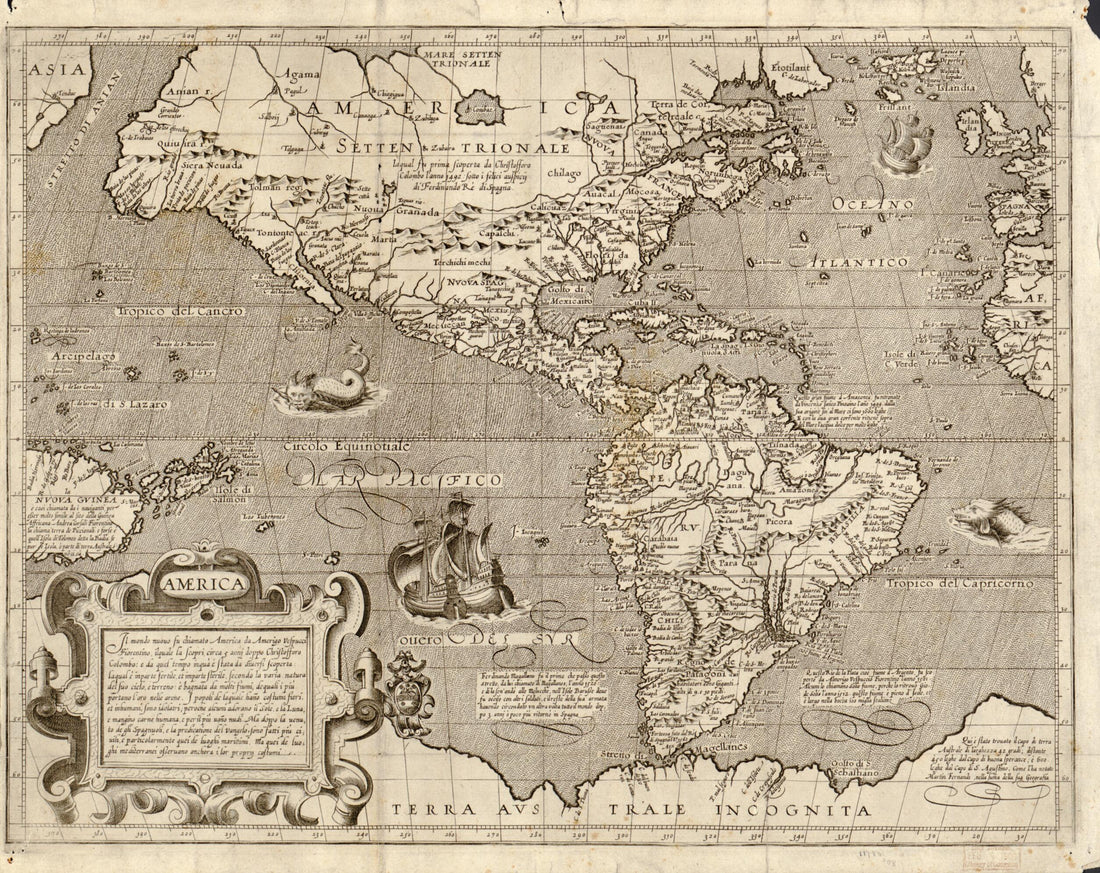America in 1600 by Relic Map Company