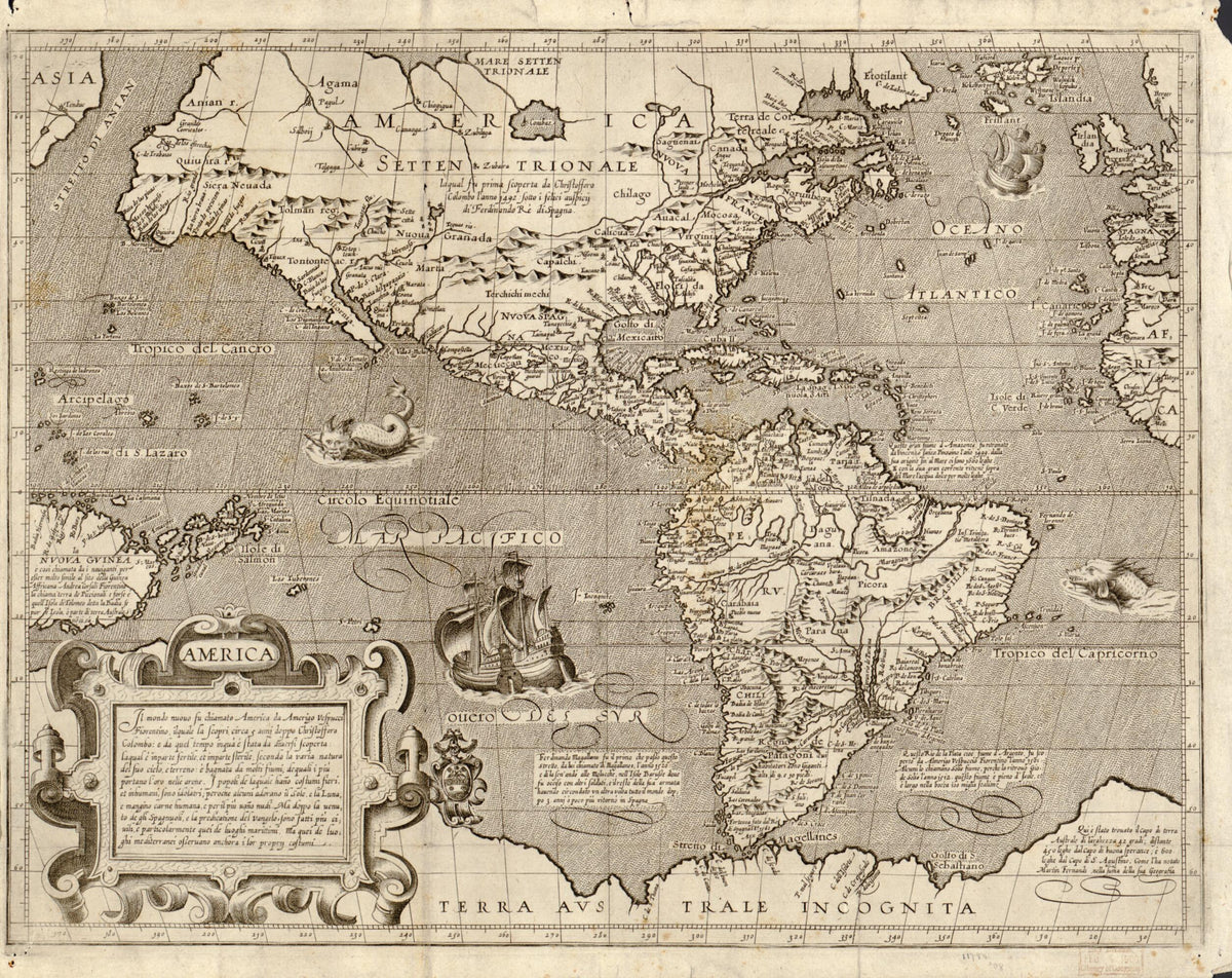 America in 1600 by Relic Map Company