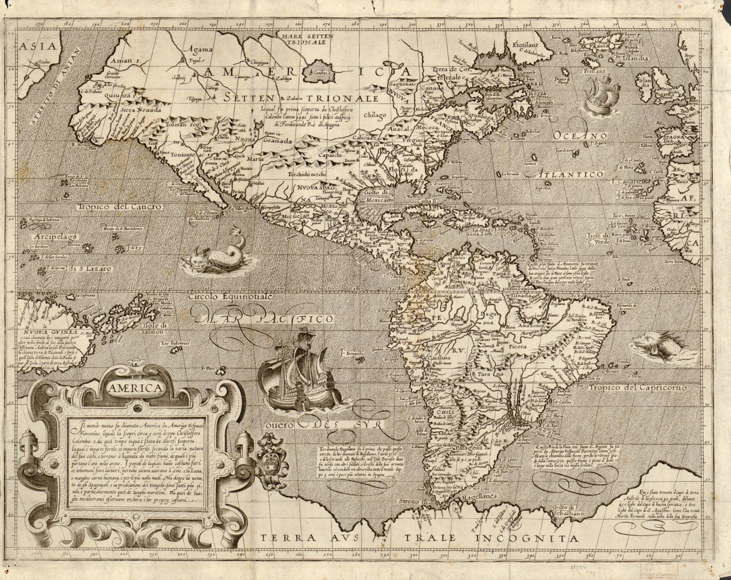 America in 1600 by Relic Map Company