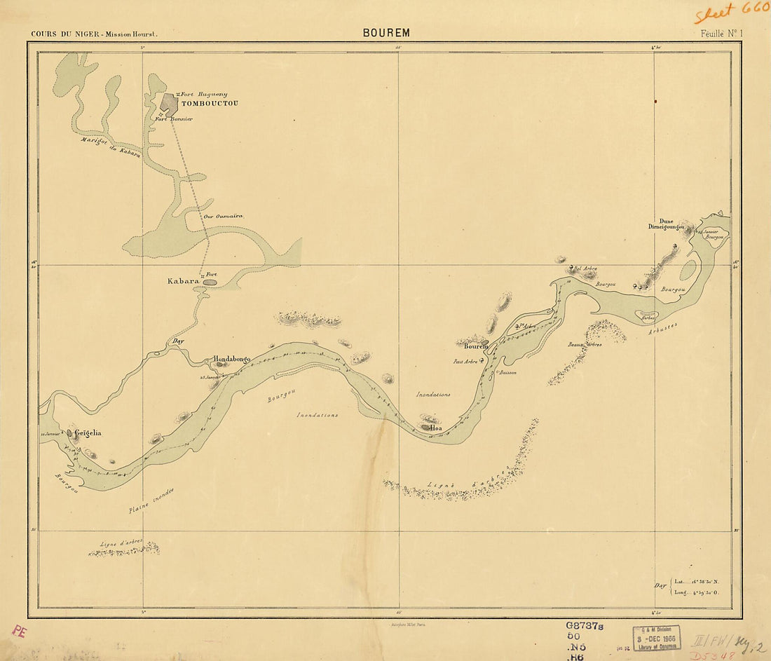 This old map of Cours Du Niger from 1899 was created by  France. Service Hydrographique De La Marine,  Hourst in 1899