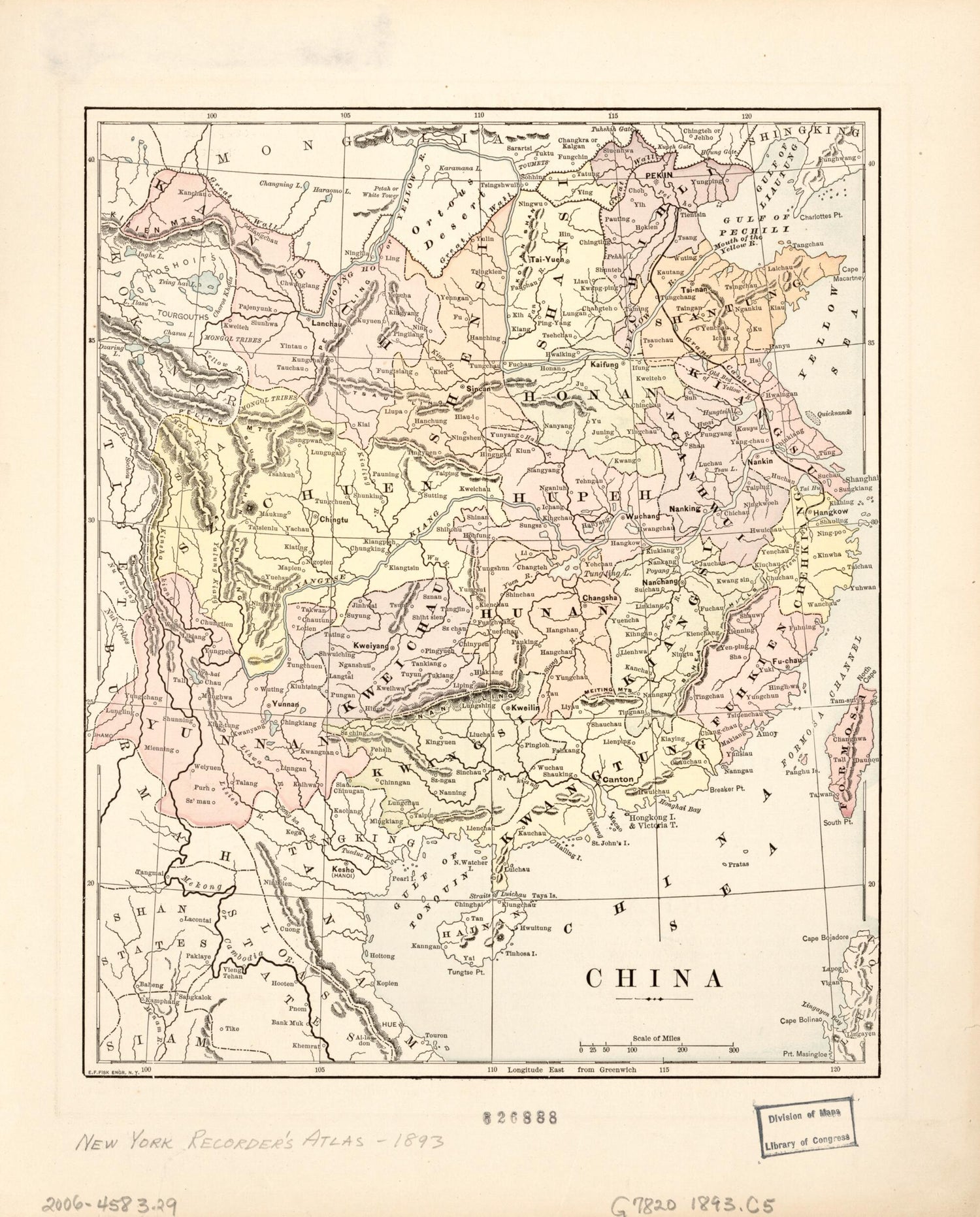 This old map of China from 1893 was created by  in 1893