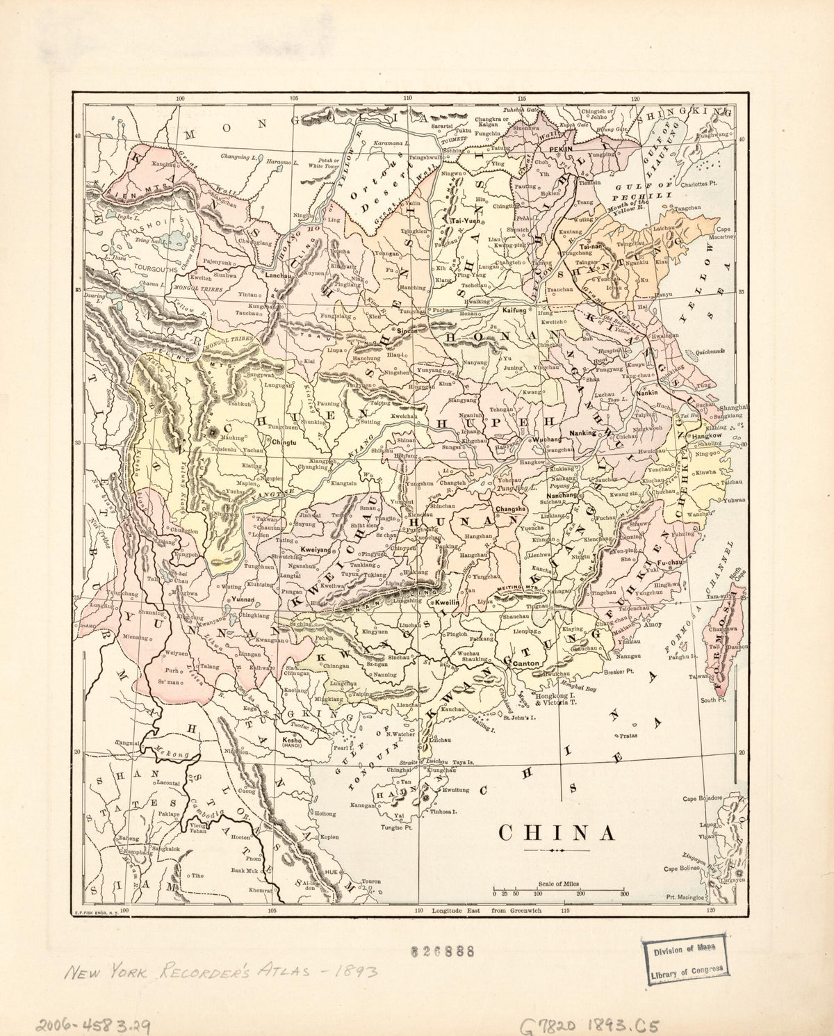 China 1893 by Relic Map Company