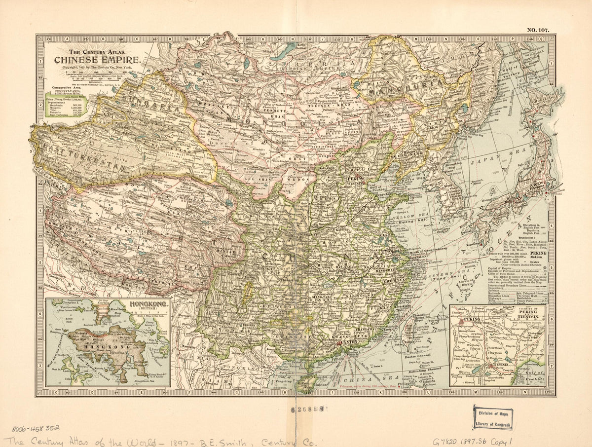 The Century Atlas, Chinese Empire (Chinese Empire) 1897 by Relic Map Company
