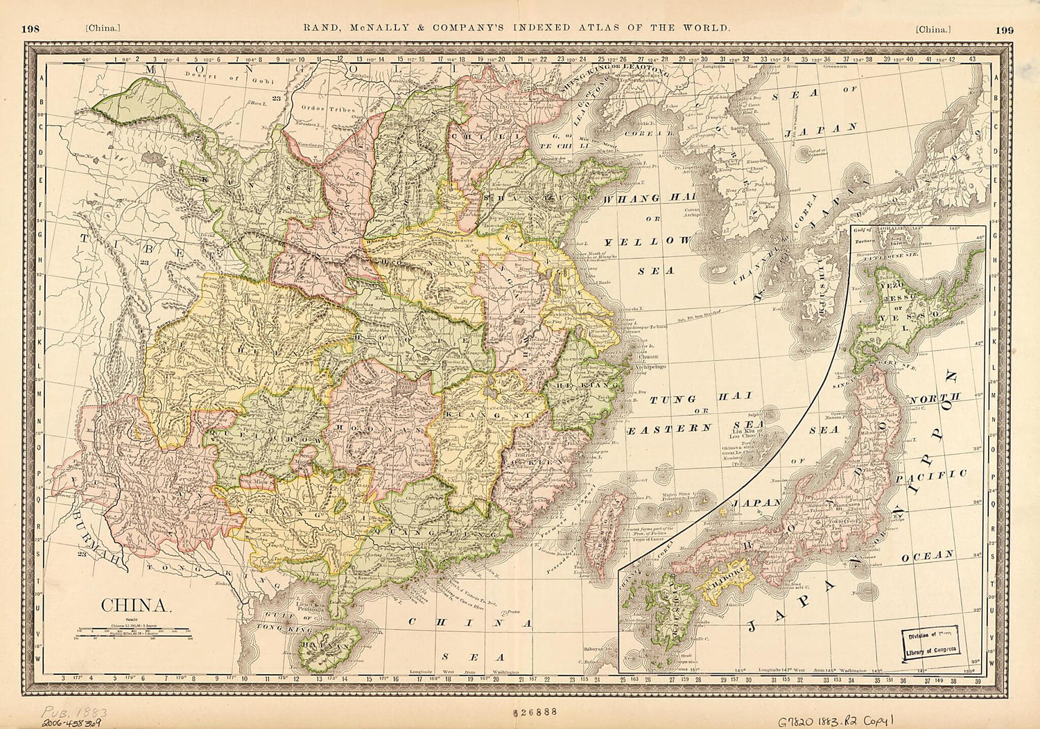 This old map of China from 1883 was created by  Rand McNally and Company in 1883