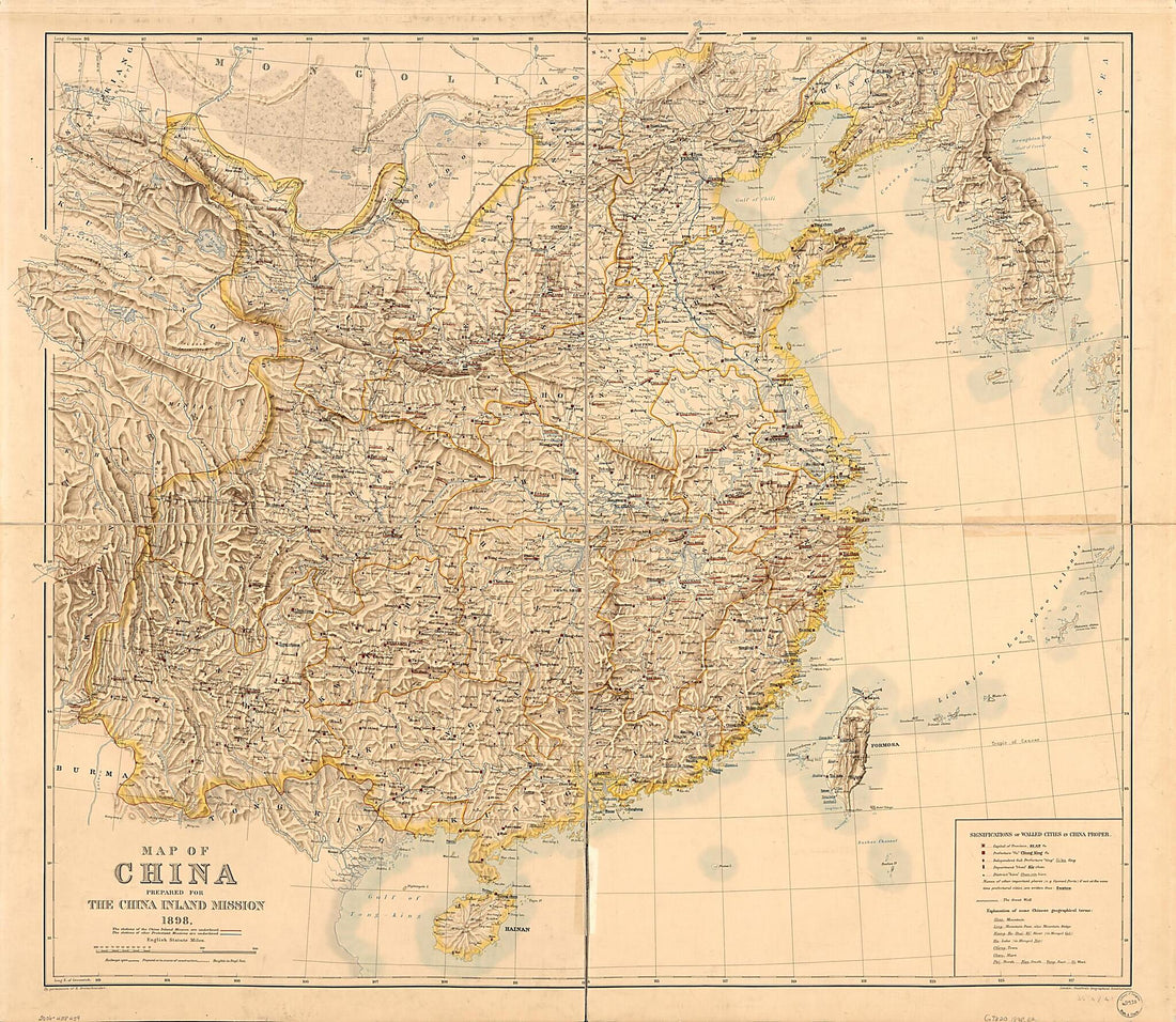 This old map of Map of China : Prepared for the China Inland Mission from 1898 was created by  Edward Stanford Ltd in 1898