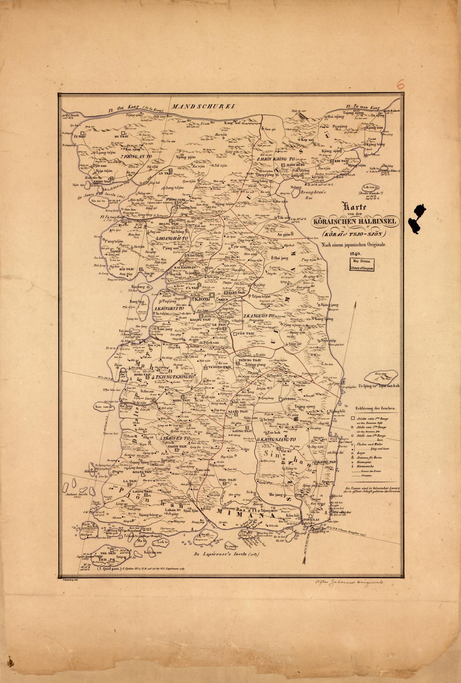 This old map of Sjön) : Nach Einem Japanischen Originale from 1840 was created by  F. Desterbeog Lith in 1840