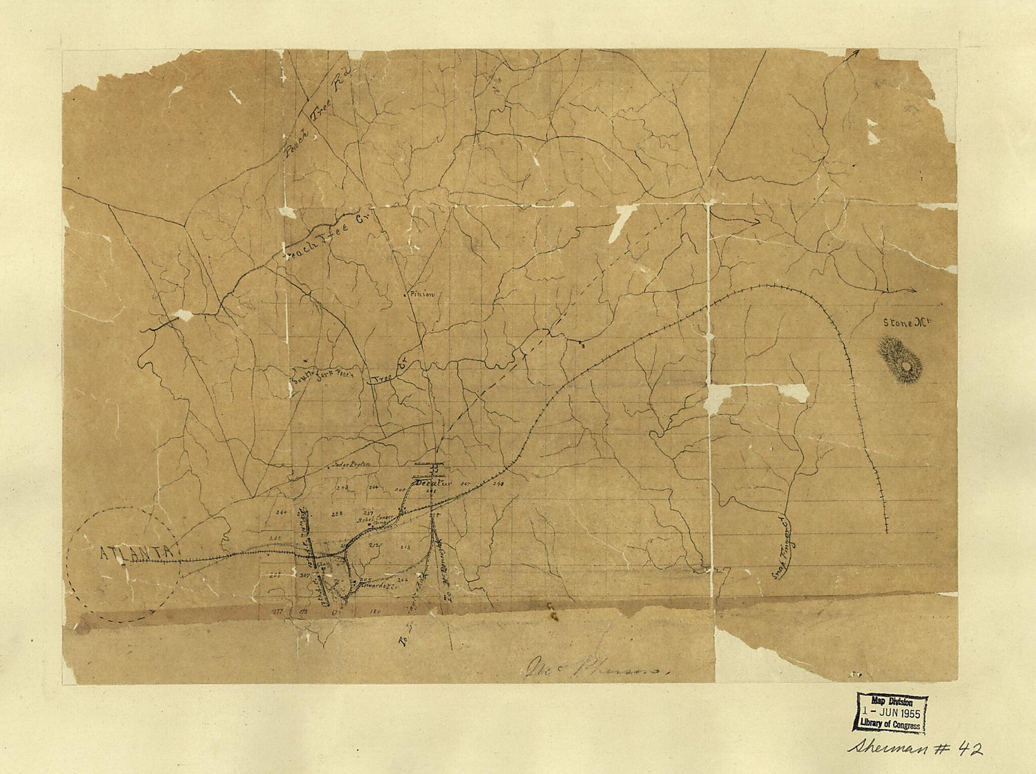 This old map of Position of Army of Tennessee Near Atlanta, Georgia, July 22, from 1864 was created by  in 1864