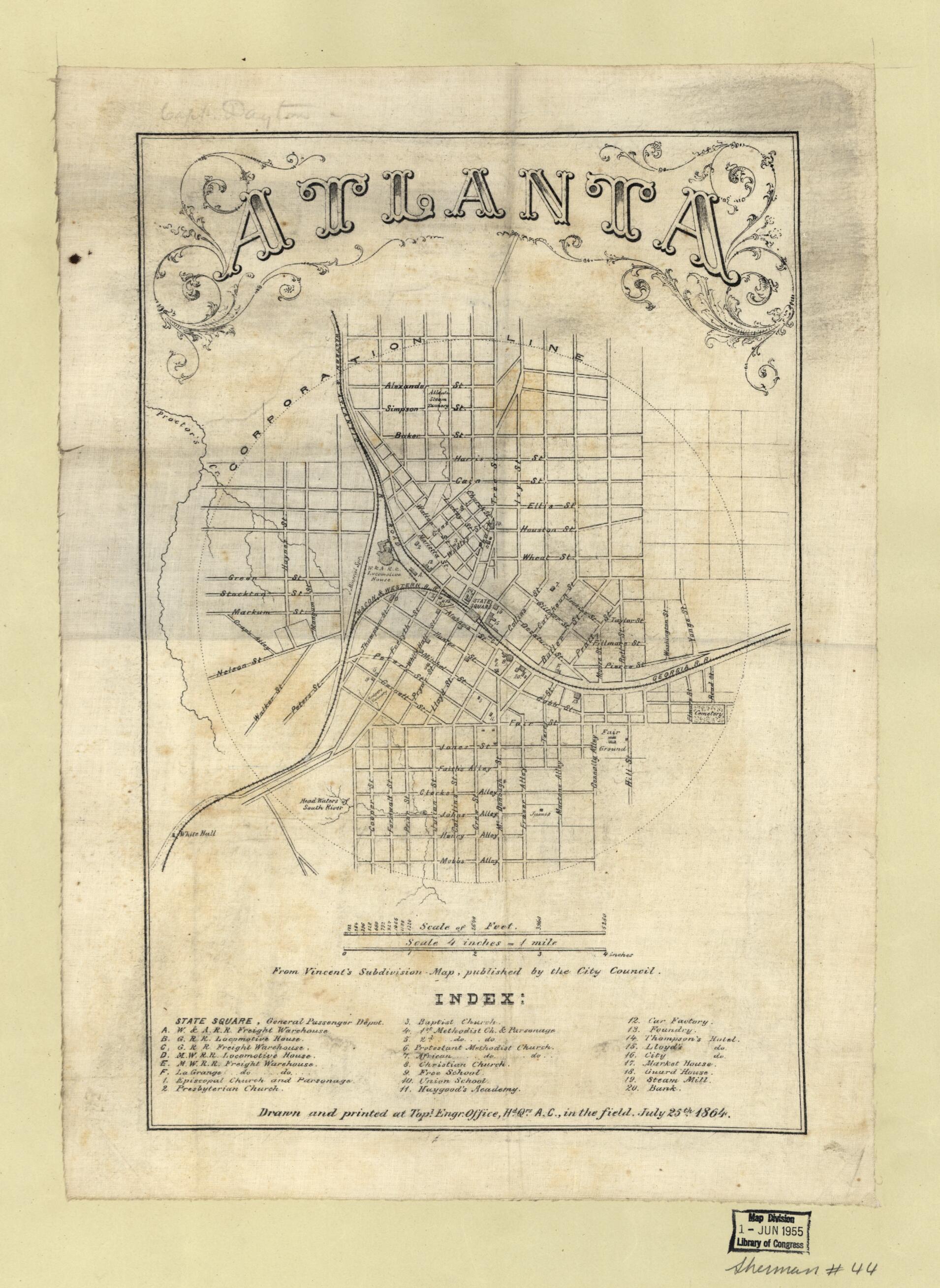 This old map of Atlanta : from Vincent&
