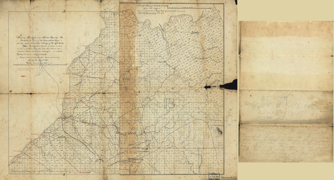 This old map of Part of DeKalb and Fulton County, Georgia : Compiled for the Use of the Topographical Engrs. from the Original Land Map &amp; Surveys of DeKalb County (Land Map of DeKalb County from the Original Drawn and Printed at Topogr. Engr. Office Dept