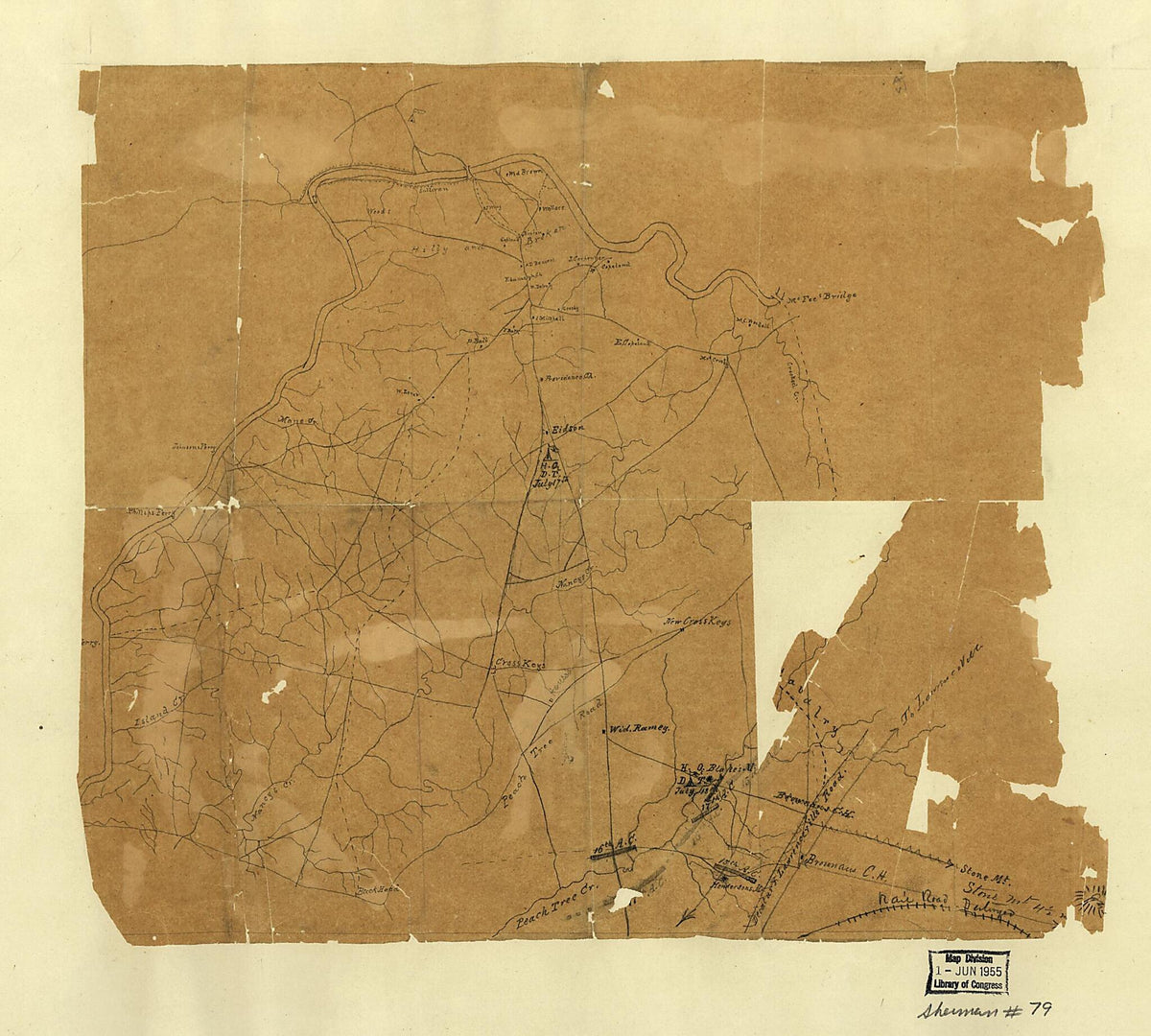 Dekalb County, Fulton County, Georgia 1864 by Relic Map Company