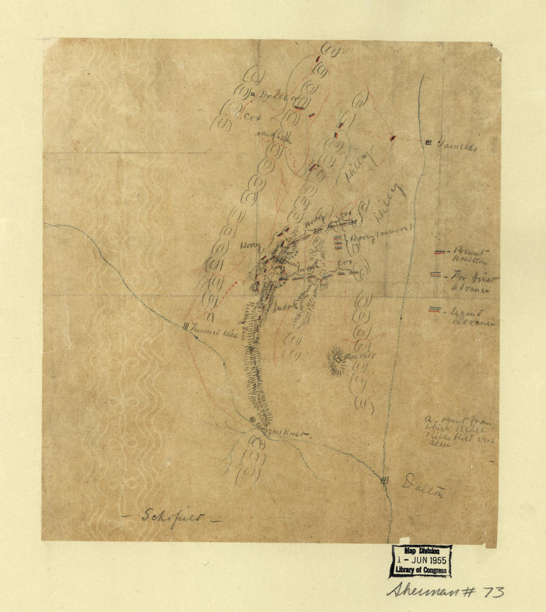This old map of Positions of the Army of the Ohio In Front of Dalton, Georgia, May 8 and 9, from 1864 was created by  in 1864