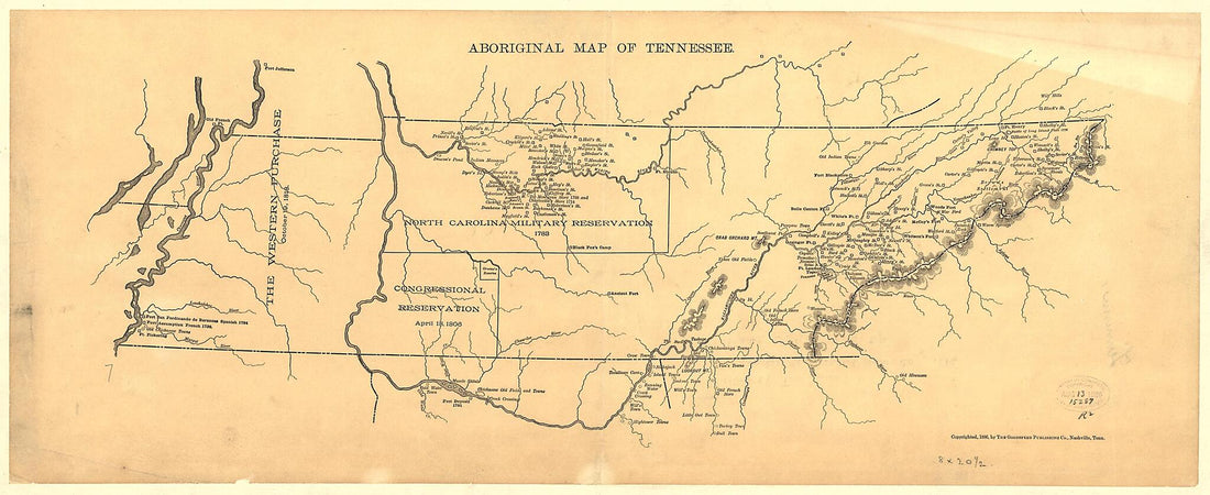 This old map of Aboriginal Map of Tennessee from 1886 was created by  in 1886
