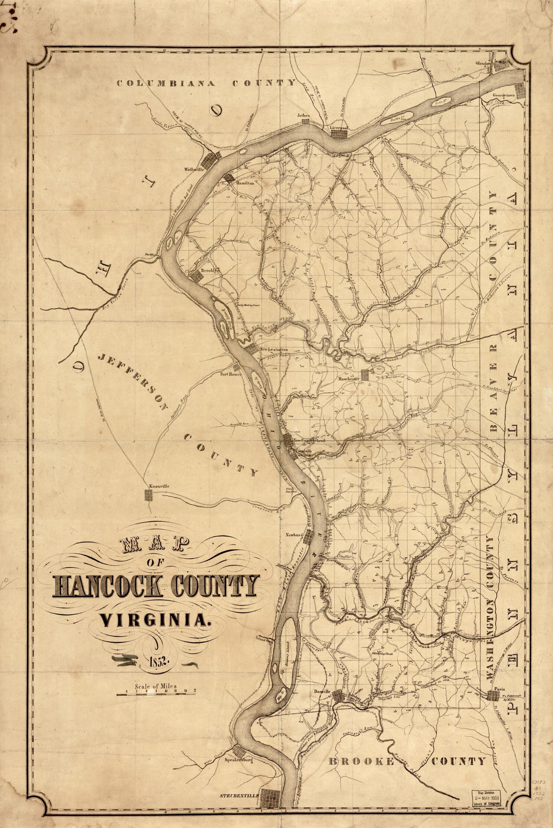 This old map of Map of Hancock County Virginia, from 1852 was created by  in 1852