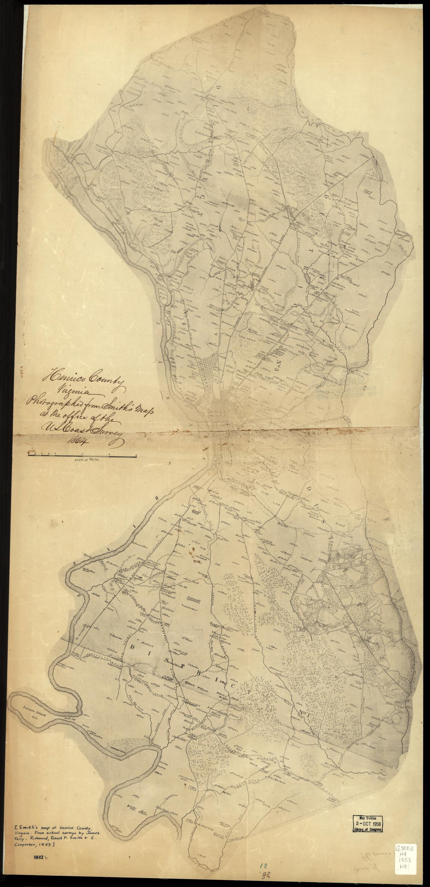 This old map of Henrico County, Virginia (Smith&