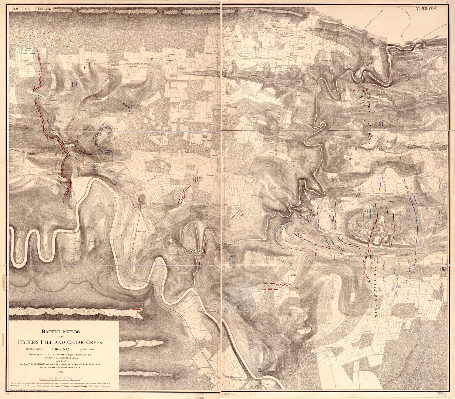 This old map of Battle Fields of Fisher&