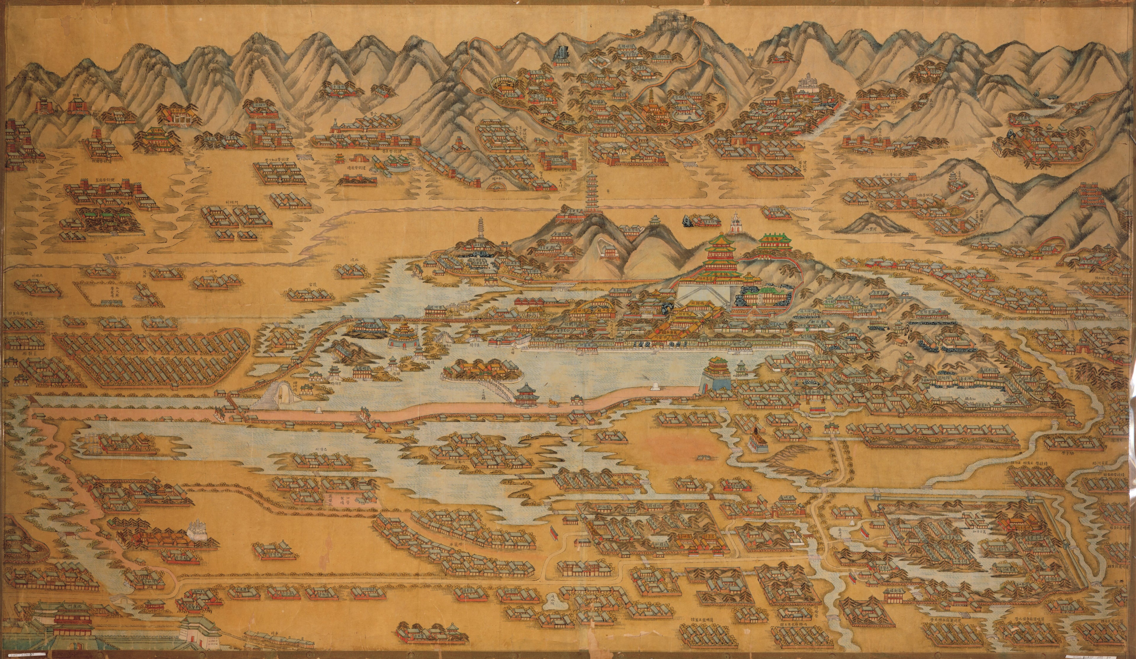 This old map of Beijing Yi He Yuan He Ba Qi Bing Ying from 1888 was created by  in 1888