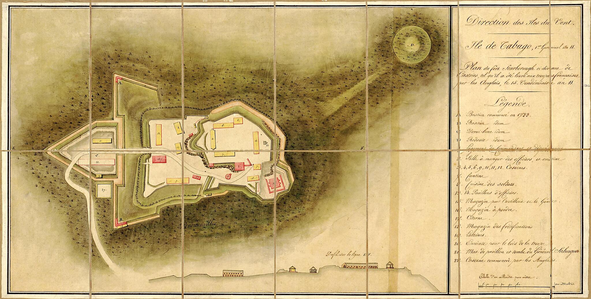 This old map of Devant De Castries, Tel Qu&