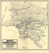 Map of Los Angeles County : Electric, Steam Railway Lines, and Mountain Guide and Also Portion of Orange County 1912 by Relic Map Company