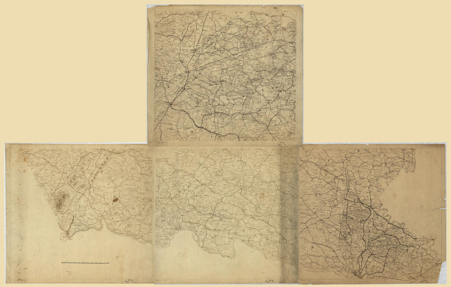 This old map of Map of Parts of Hanover, Goochland, Fluvanna, Albemarle, Louisa, Spotsylvania, and Orange Counties, and the City of Richmond, Virginia, from 1864 was created by  in 1864