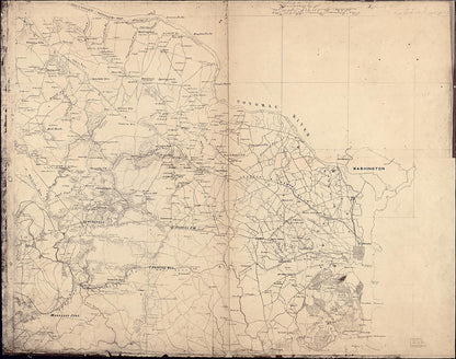 Map of Fairfax and Alexandria Counties, Virginia, and Parts of Adjoining Counties 1864 by Relic Map Company