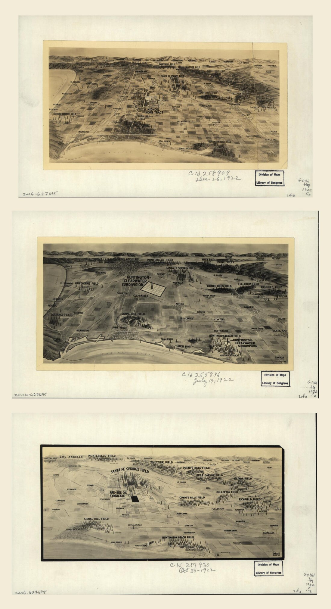 This old map of Views of Oil Fields Around Los Angeles from 1922 was created by  C.S. &amp; E.M Forncrook in 1922