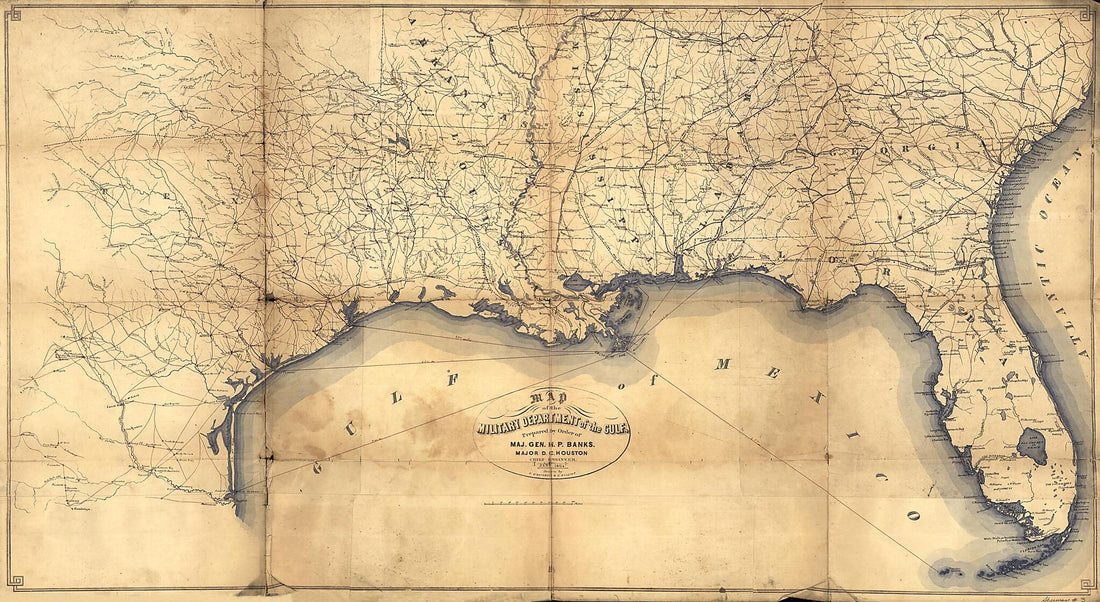 This old map of Map of the Military Department of the Gulf from 1864 was created by Nathaniel Prentiss Banks, Francis D&