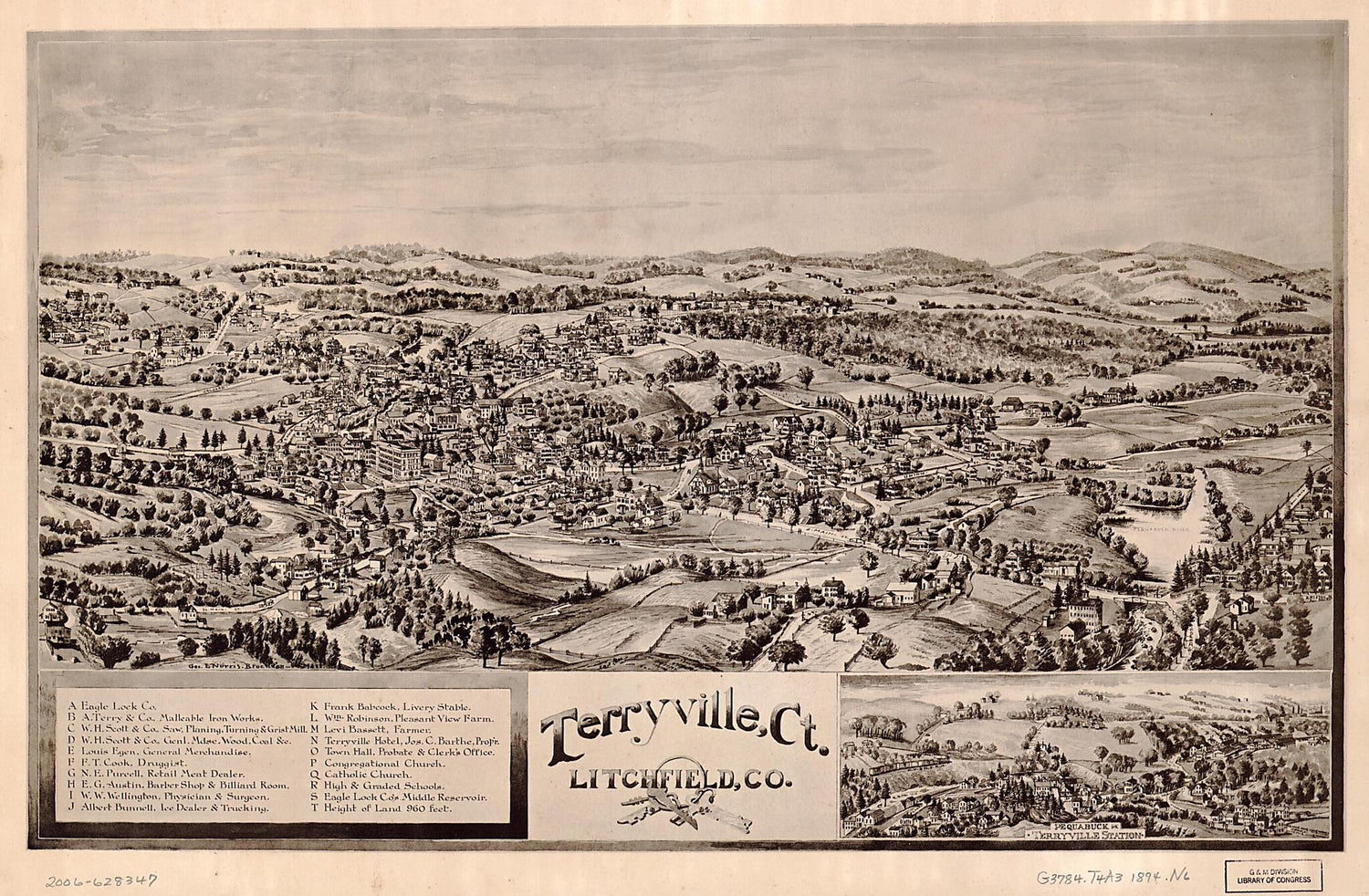 This old map of Terryville, Connecticut, Litchfield County (Terryville, Connecticut, Litchfield County) from 1894 was created by George E. Norris in 1894