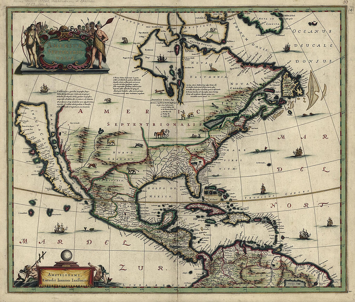 America Septentrionalis 1652 by Relic Map Company
