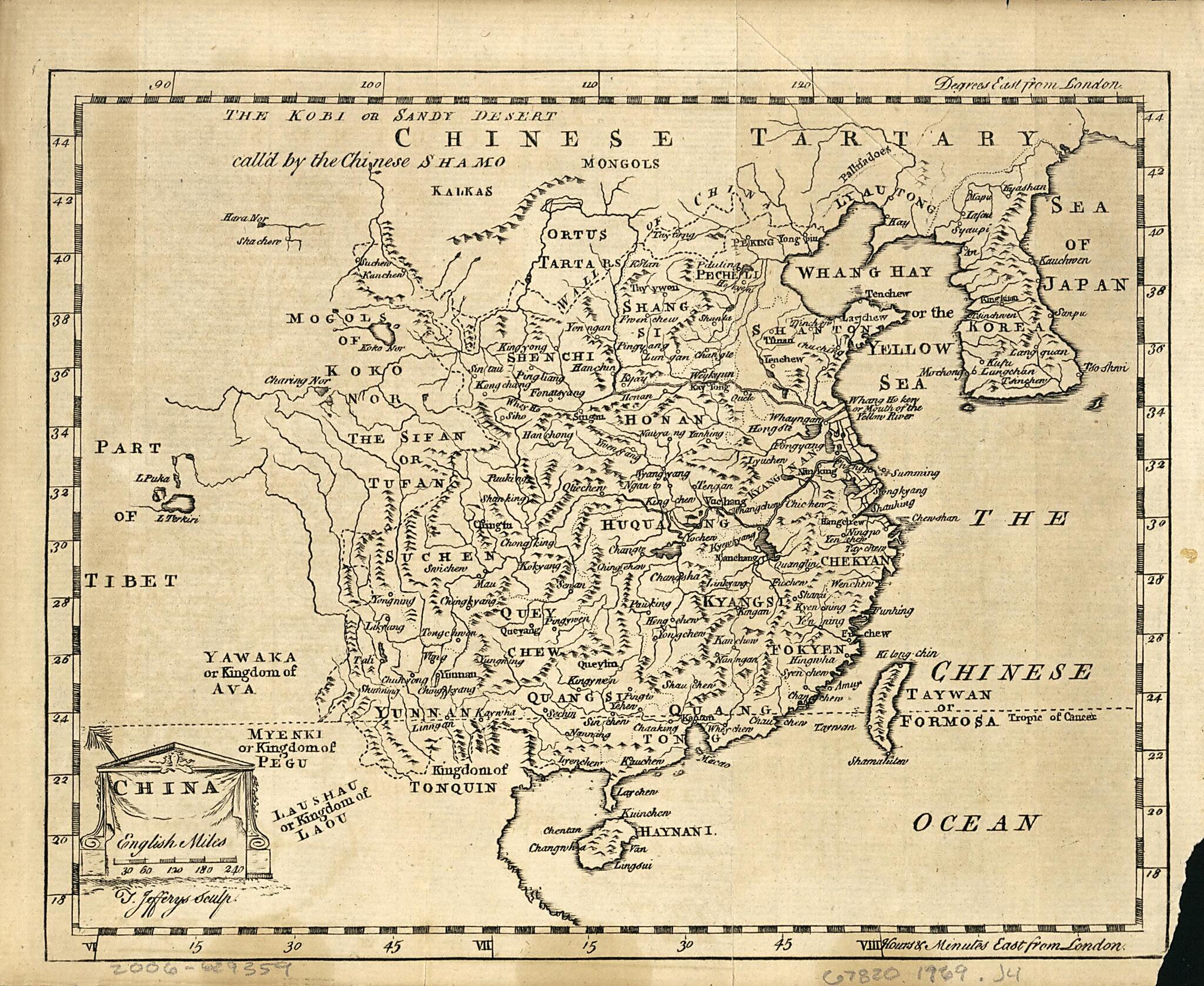 This old map of China from 1769 was created by Thomas Jefferys, Thomas Salmon in 1769