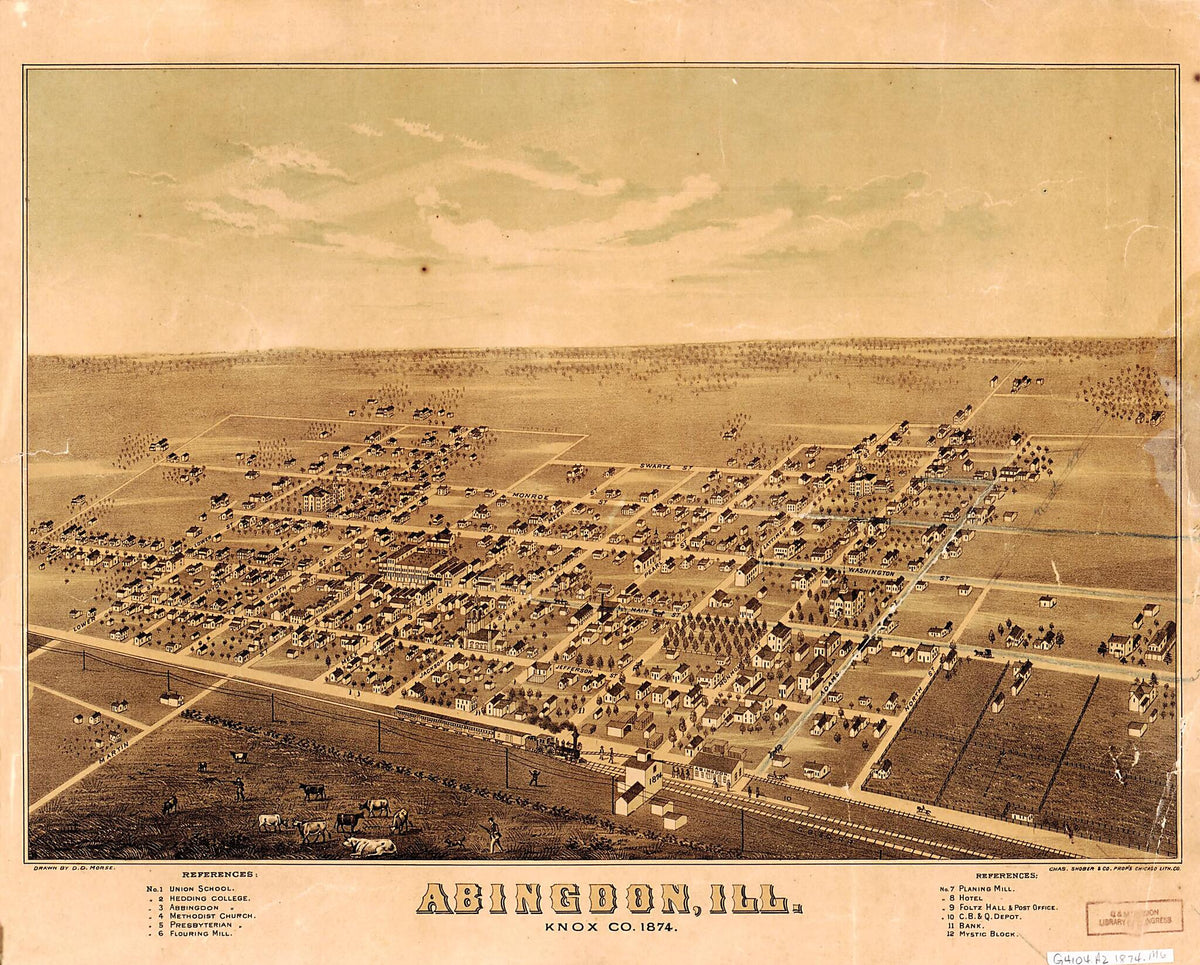 Abingdon, Ill., Knox County, 1874 by Relic Map Company