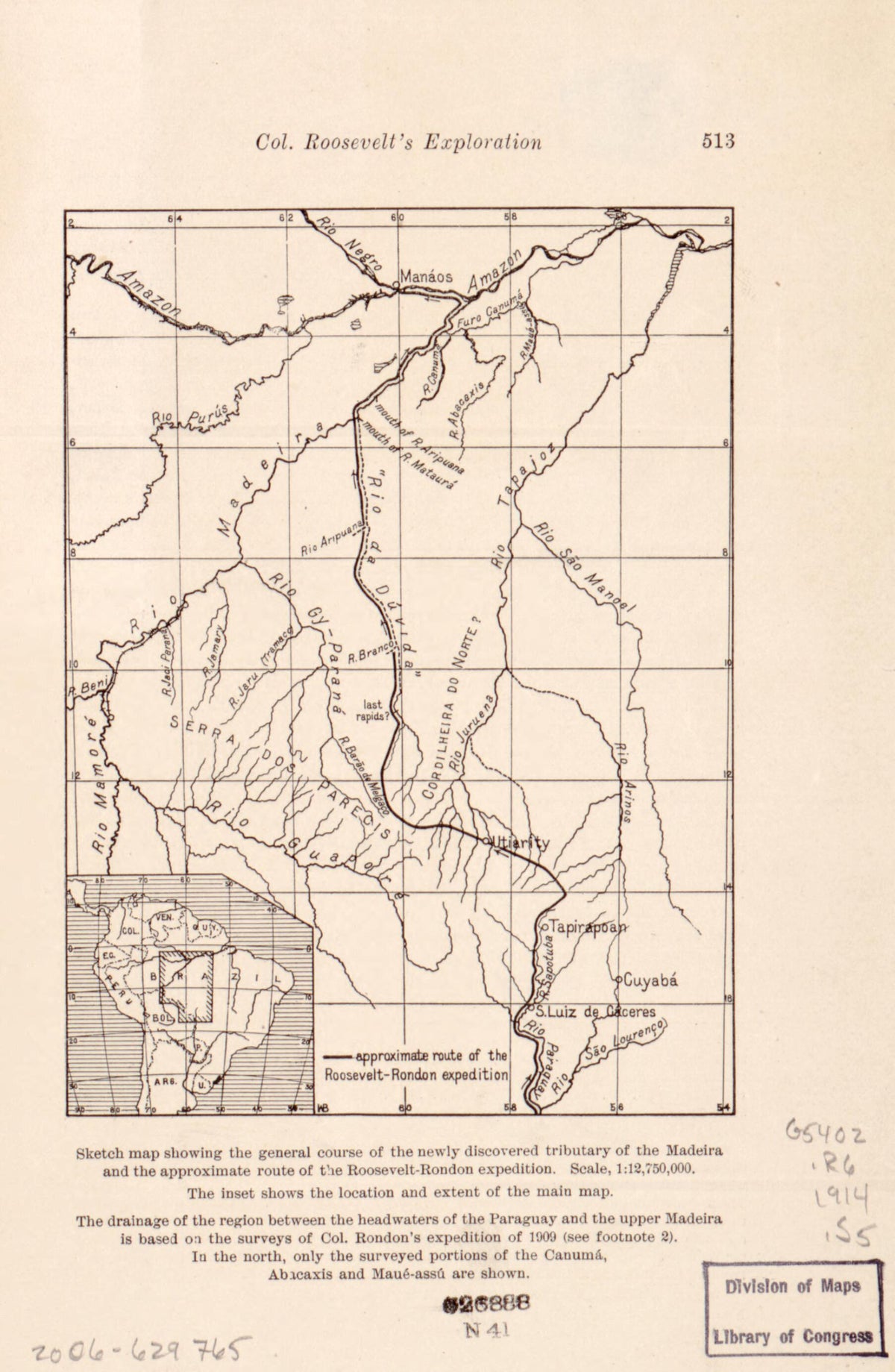 Rondon Expedition. (Col. Roosevelt&