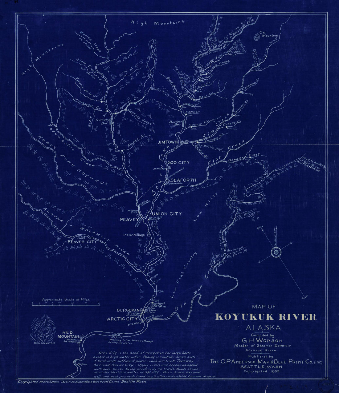 This old map of Map of Koyukuk River, Alaska from 1899 was created by  Anderson Map Company, G. H. Wonson in 1899