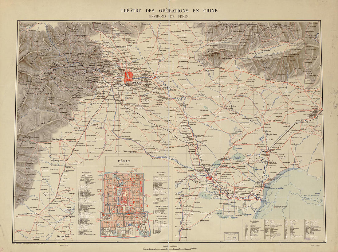 This old map of Théâtre Des Opérations En Chine : Environs De Pékin from 1900 was created by  France. Armée. Service Géographique in 1900