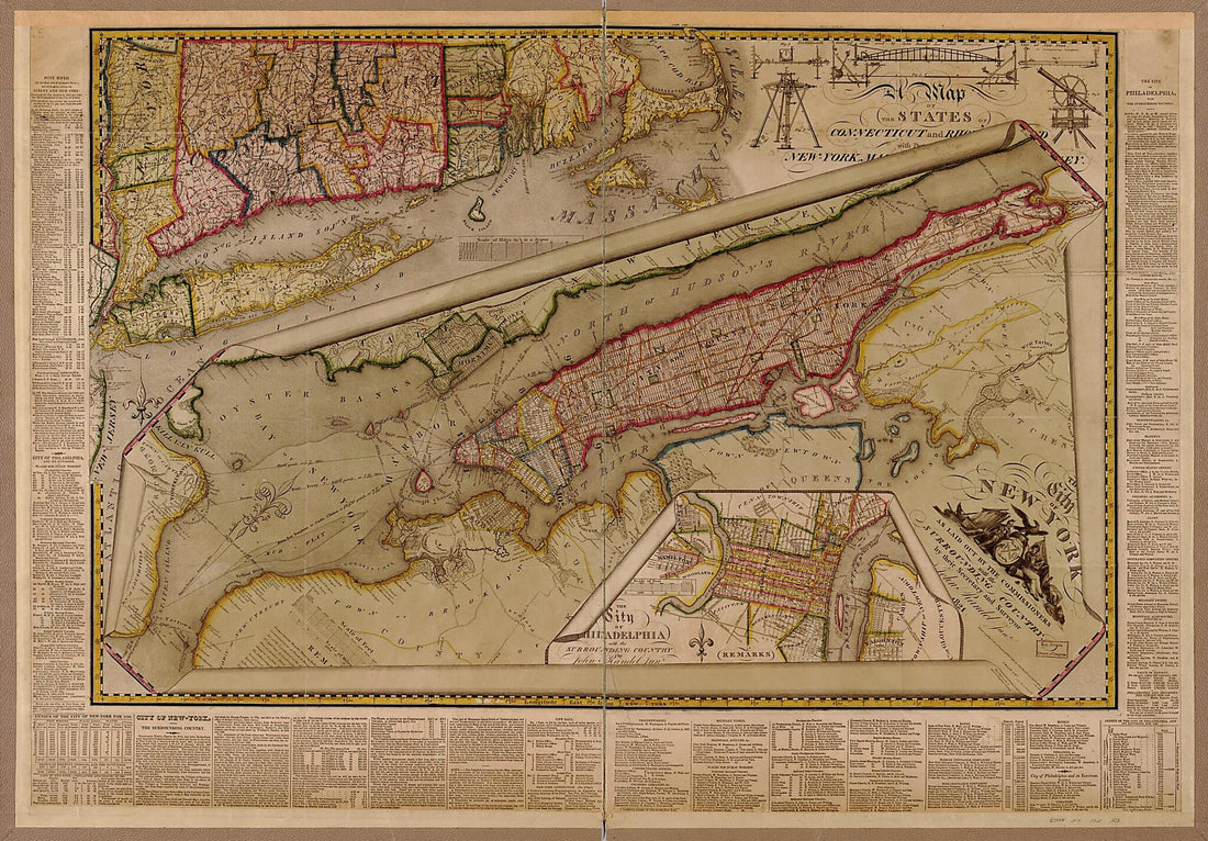 This old map of The City of New York As Laid Out by the Commissioners With the Surrounding Country from 1821 was created by John Randel in 1821