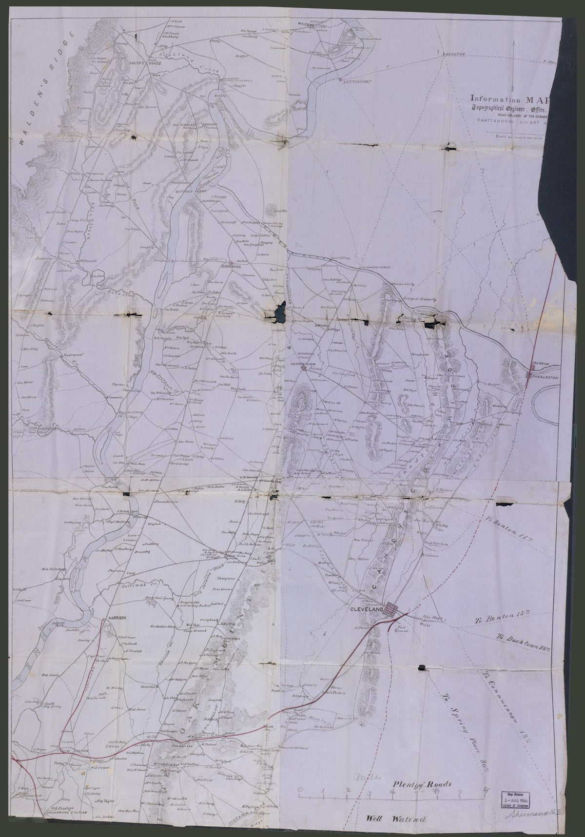 Information Map : Southeastern Tennessee 1863 by Relic Map Company