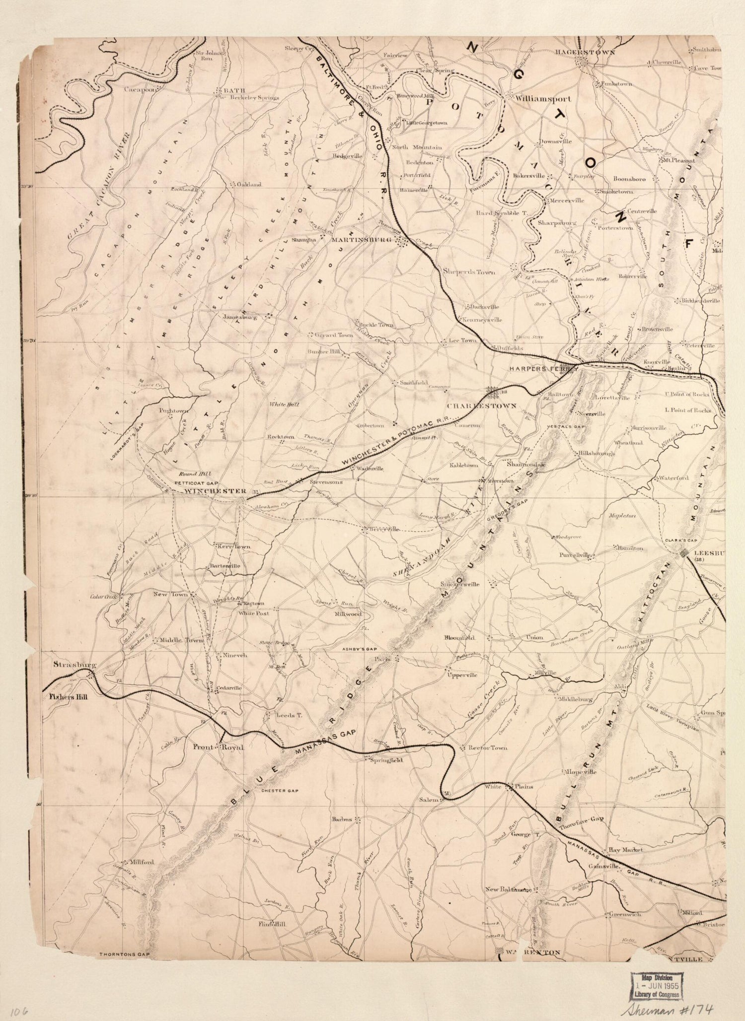 This old map of Map of Part of Virginia, West Virginia, and Maryland from 1860 was created by  in 1860