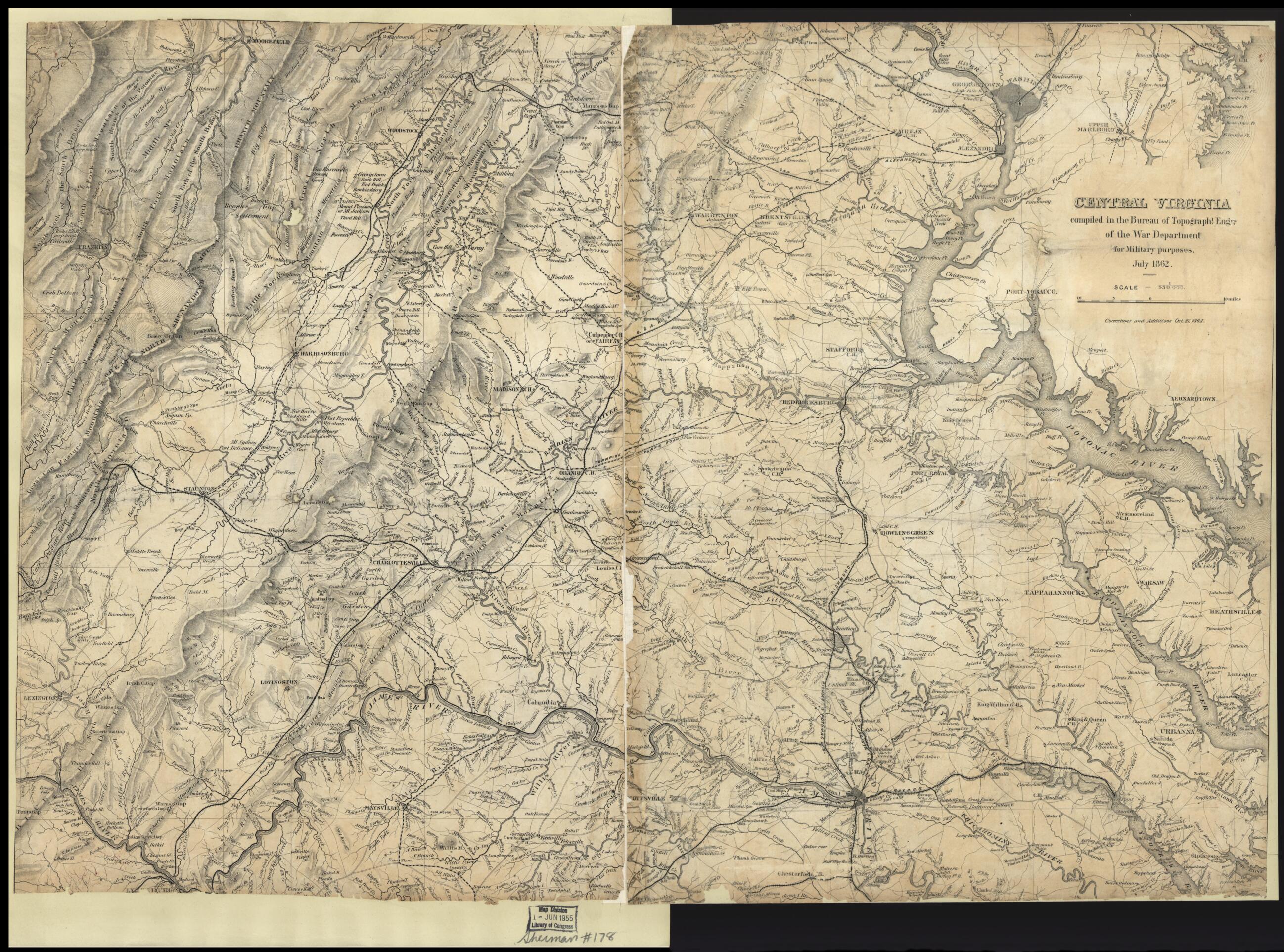 This old map of Central Virginia from 1864 was created by  United States. Army. Corps of Topographical Engineers in 1864