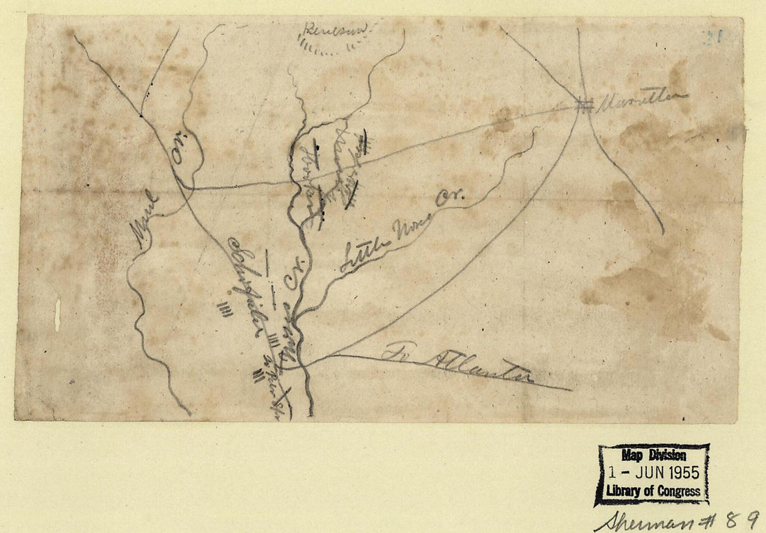 This old map of Union Troop Positions West of Marietta, Georgia, June? from 1864 was created by  in 1864