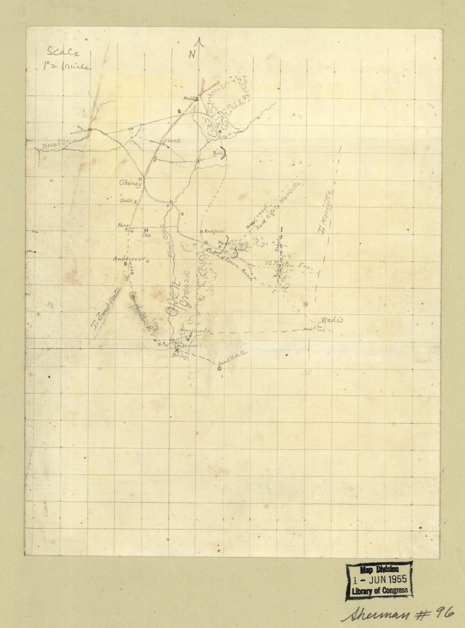 This old map of Map of the Environs of Olley Creek Near Marietta, Georgia, July? from 1864 was created by  in 1864