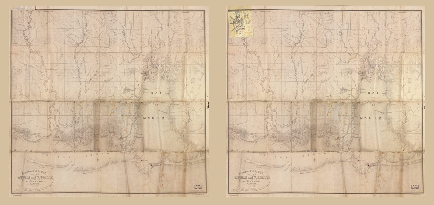 This old map of Mobile and Vicinity from 1863 was created by  Brown &amp; Ogilvie, John La Tourrette in 1863