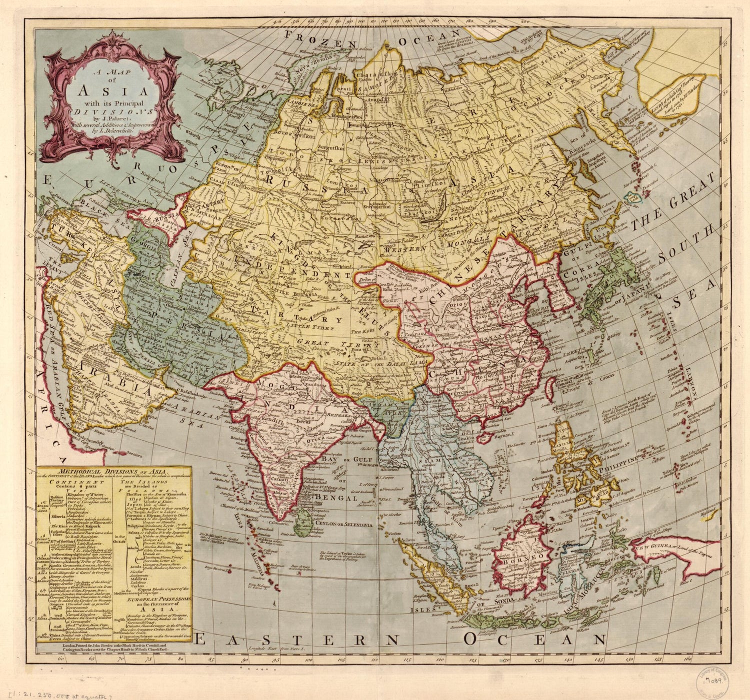 This old map of A Map of Asia : With Its Principal Divisions from 1700 was created by Jean Palairet in 1700