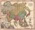 This old map of Recentissima Asiae Delineatio, Qua Imperia, Ejus, Regna, Et Status, Unacum Novissimis Russorum Detectionibg Circa Mare Caspium Et Terram, Yedso Alias Dict from 1743 was created by Johann Baptist Homann, Johann Christoph Homann in 1743
