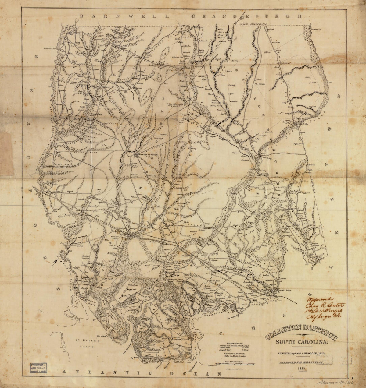 Colleton District, South Carolina 1825 by Relic Map Company